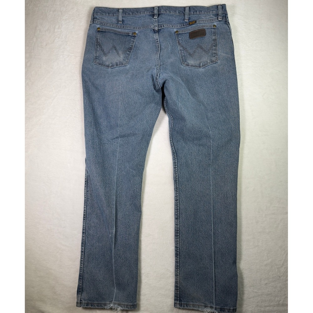 Wrangler Jeans Mens Blue Denim Western Cowboy Straight Leg Size 34x31 - Picture 2 of 8